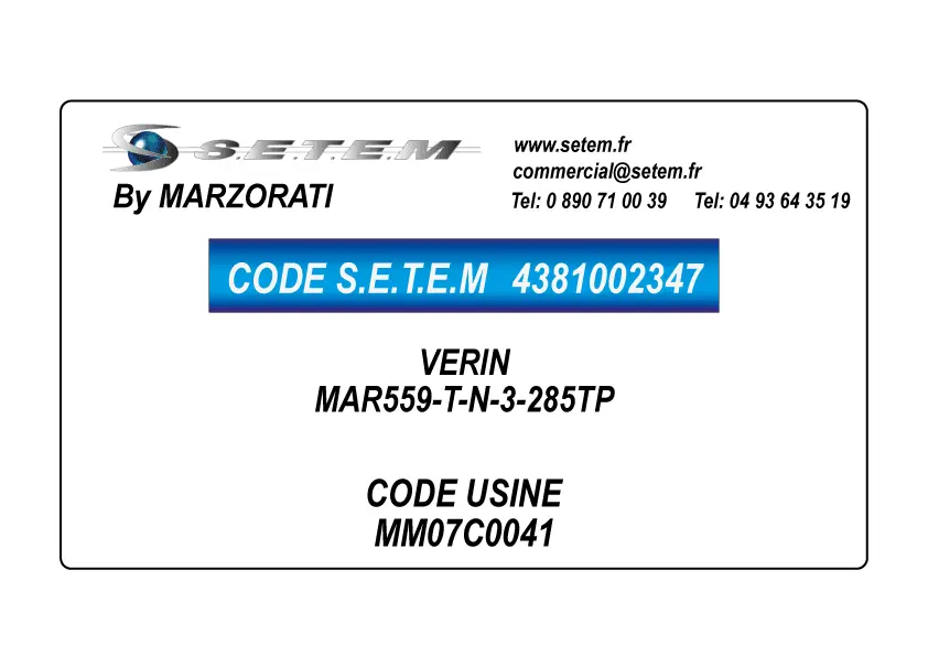 4381002347-VERIN MARZORATI SISTEMI DI TRANSMISIONE MAR559-T-N-3-285TP *MM07C0041*