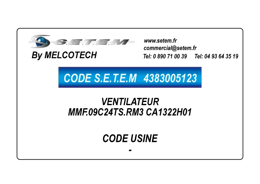 4383005123-VENTILATEUR MELCOTECH MMF.09C24TS.RM3 CA1322H01