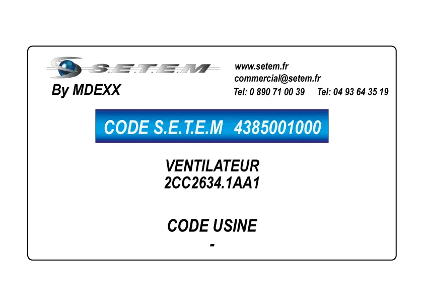 4385001000-VENTILATEUR MDEXX 2CC2634.1AA1