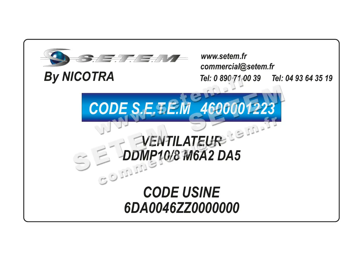 4600001223-VENTILATEUR NICOTRA DDMP10/8 M6A2 DA5 *6DA0046ZZ0000000*
