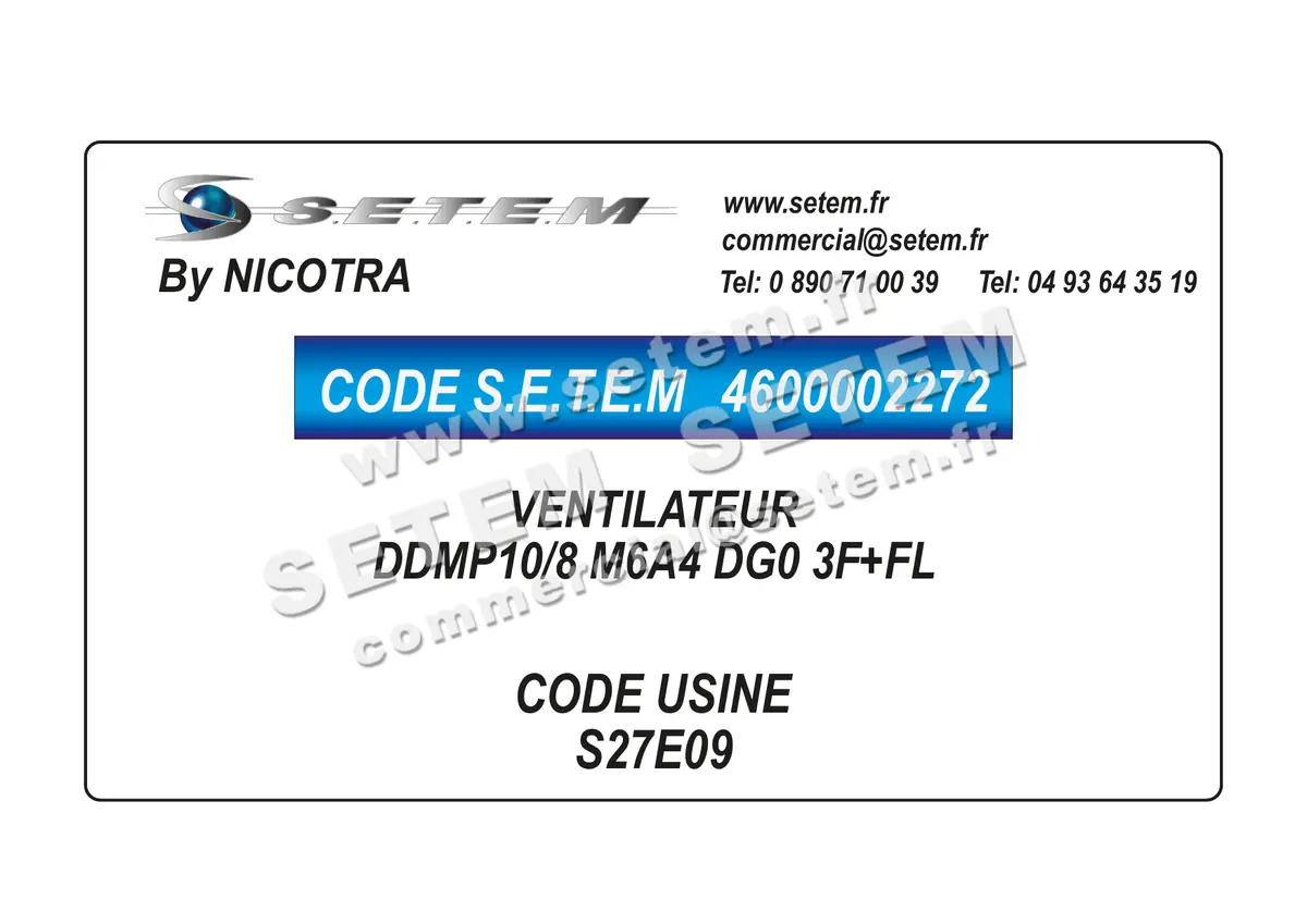 4600002272-VENTILATEUR NICOTRA DDMP10/8 M6A4 DG0 3F+FL *S27E09*