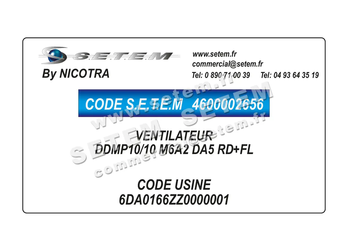 4600002656-VENTILATEUR NICOTRA DDMP10/10 M6A2 DA5 RD+FL *6DA0166ZZ0000001*