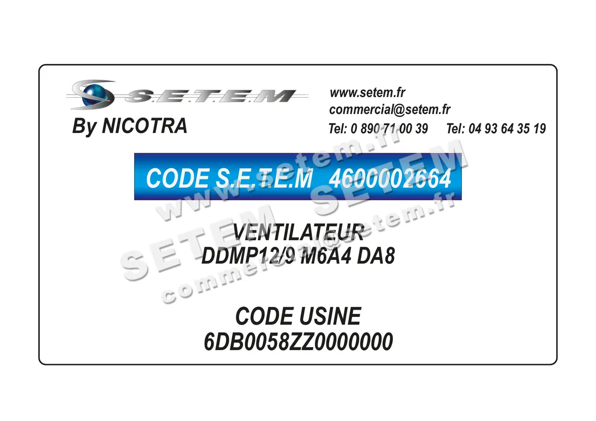 4600002664-VENTILATEUR NICOTRA DDMP12/9 M6A4 DA8 *6DB0058ZZ0000000*