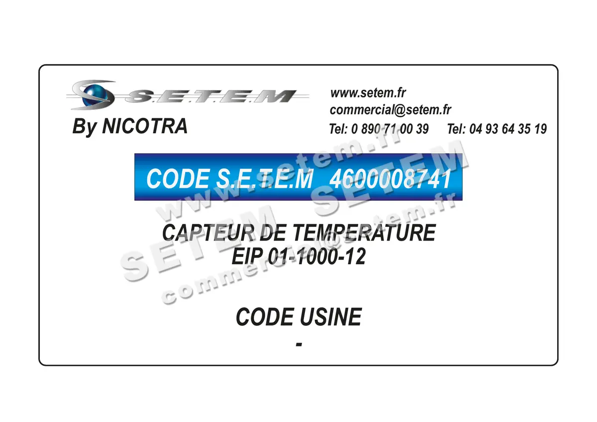 4600008741-CAPTEUR DE TEMPERATURE NICOTRA EIP 01-1000-12