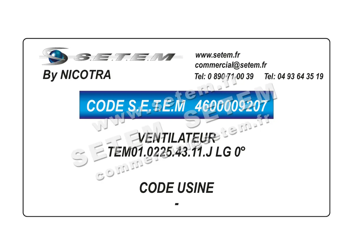 4600009207-VENTILATEUR NICOTRA TEM01.0225.43.11.J LG 0°