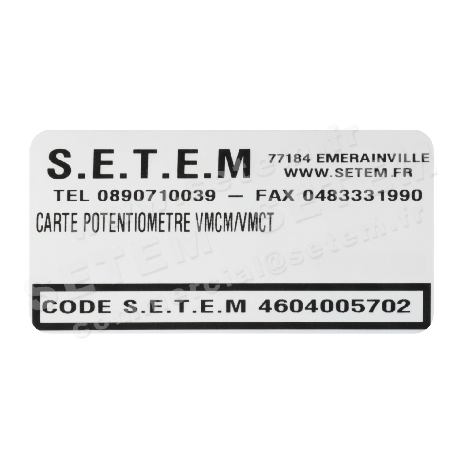 CARTE POTENTIOMETRE VMCM/VMCT 2