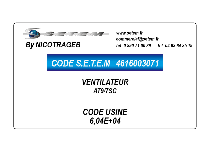 VENTILATEUR AT7/7SC *6038E0*