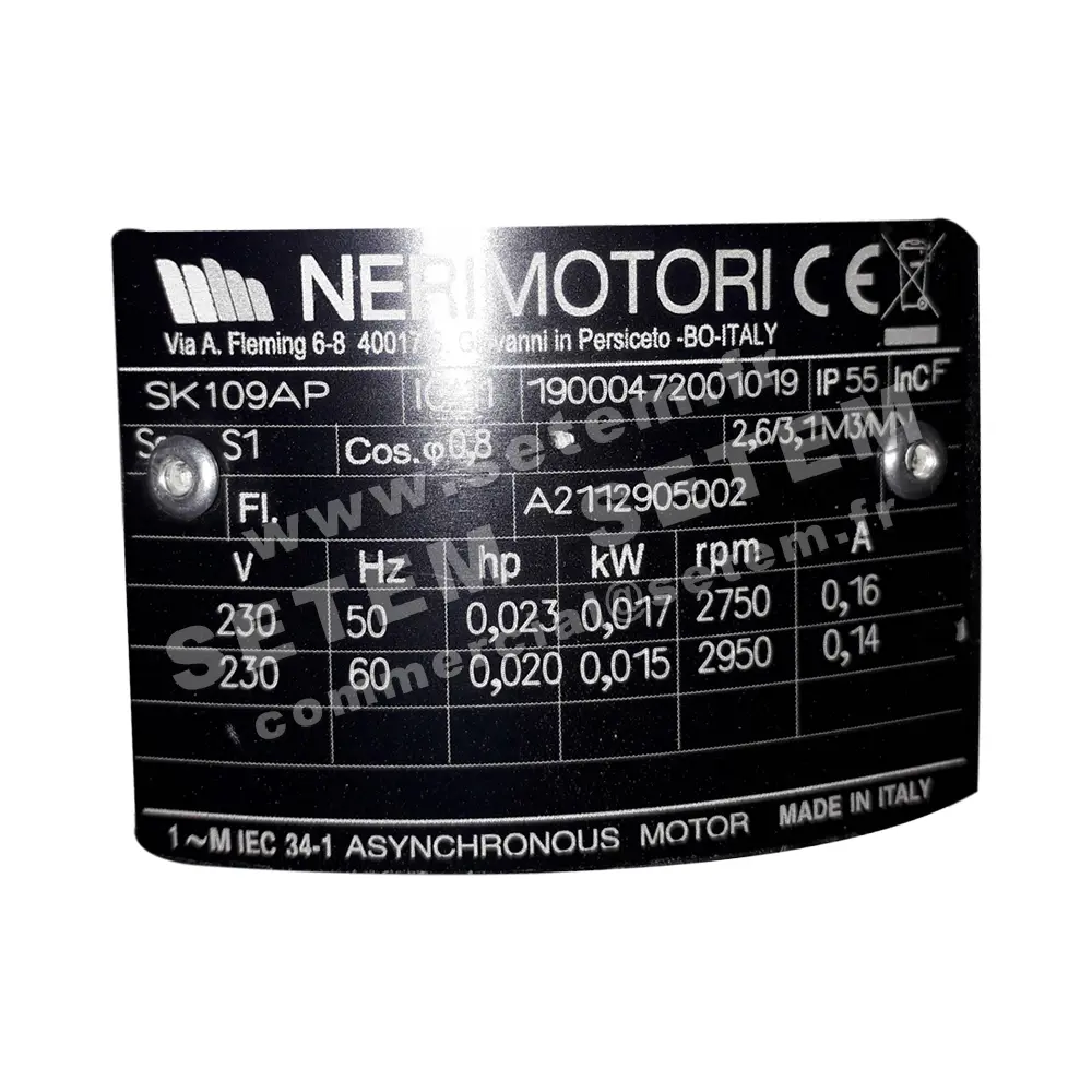 4621001010-MOTEUR NERI 0.017KW 2P M230V B3 SK109AP *19000472001019* 2