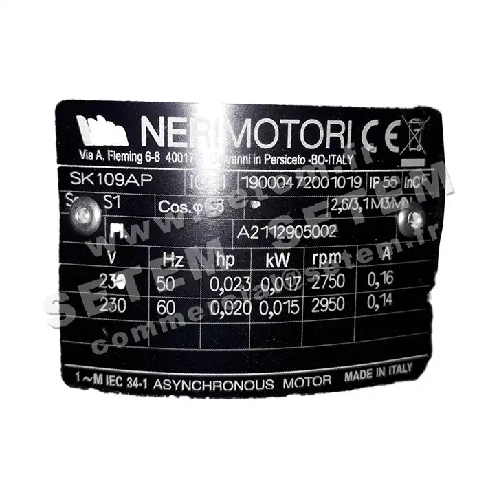 4621001010-MOTEUR NERI 0.017KW 2P M230V B3 SK109AP *19000472001019*