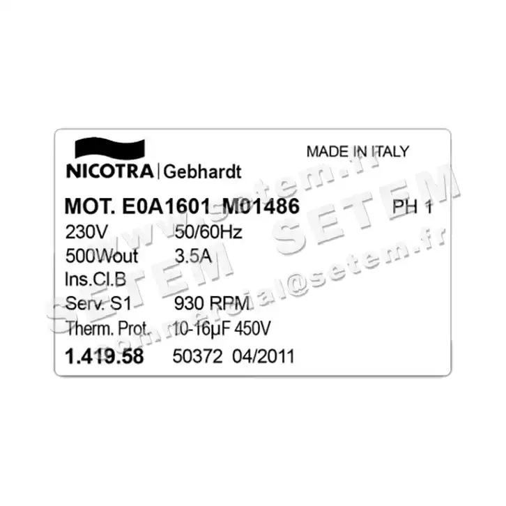 4624000012-MOTEUR NICOTRA GEBHARDT E0A1601MO1486 *141958* 3