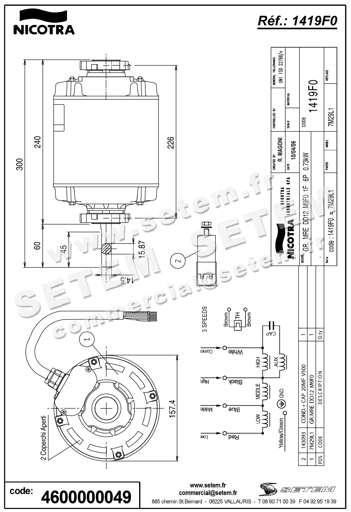 4624000049-MOTEUR K60635M01457 *1419F0*  2