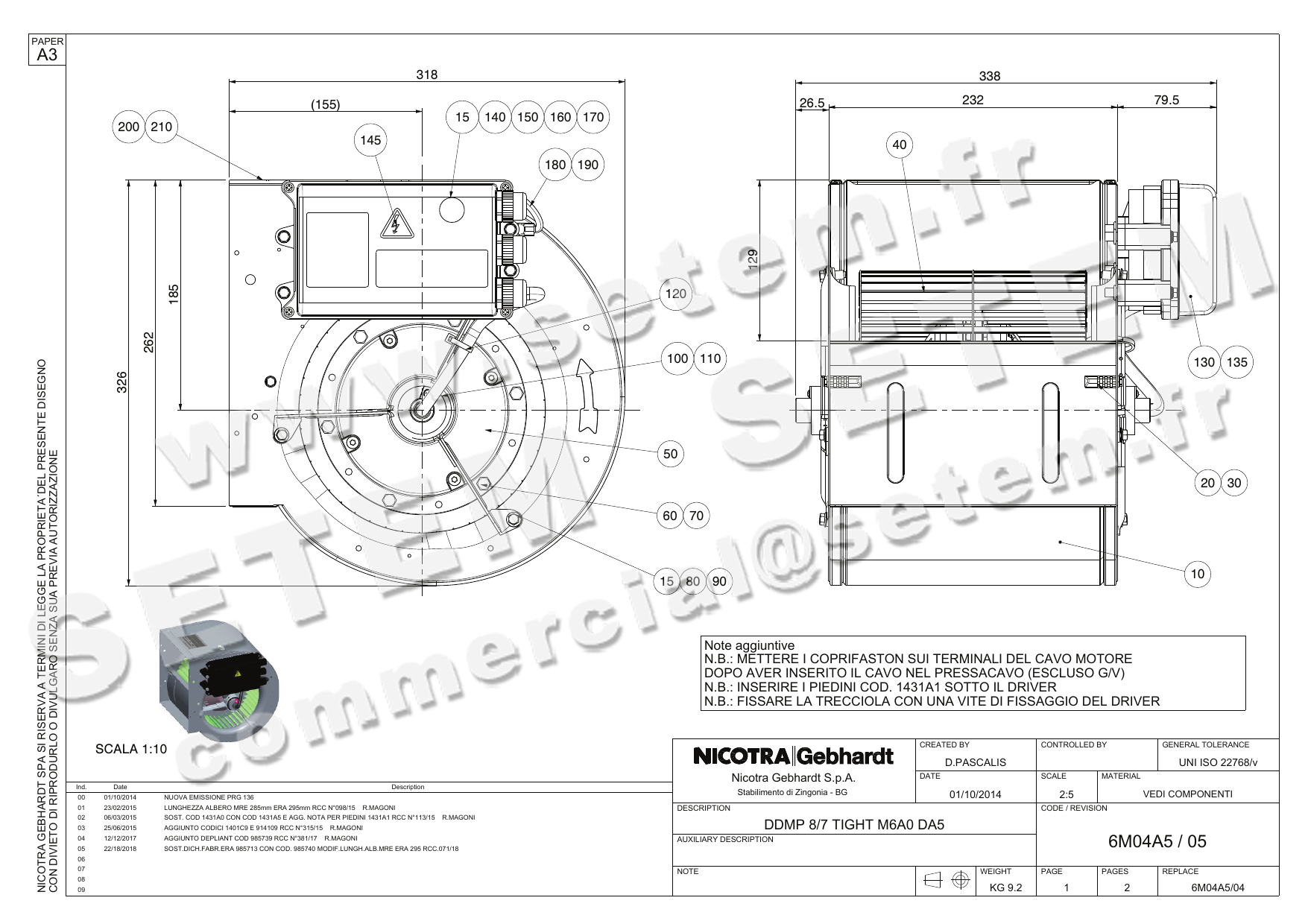 4624000220-VENTILATEUR NICOTRA GEBHARDT DDMP8/7TIG 400W 4P M230V 1V 1416A0 +DRIVER *6M04A5*