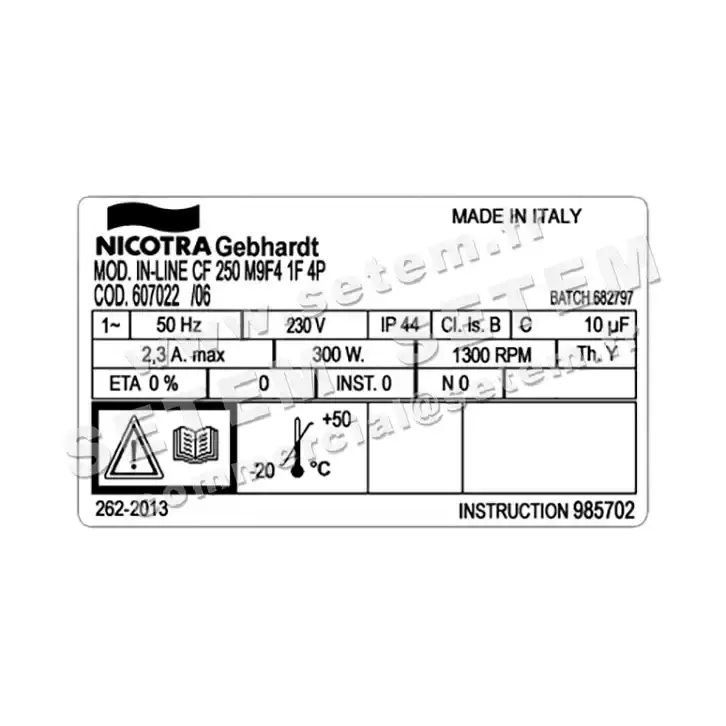 4624000481-CAISSON NICOTRA GEBHARDT CF250 300W 4P M230V 1V M9F4 *607022* 4