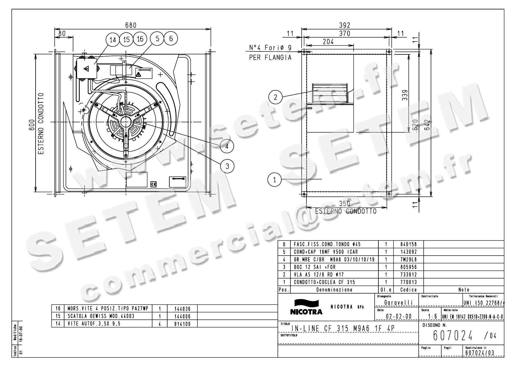 4624000482-CAISSON NICOTRA GEBHARDT CF315 550W 4P M230V 1V M9A6 *607024*