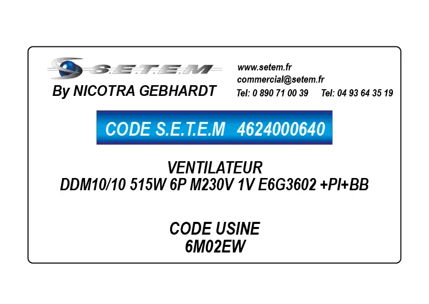 4624000640-VENTILATEUR DDM10/10 515W 6P M230V 1V E6G3602 +PI+BB *6M02EW*