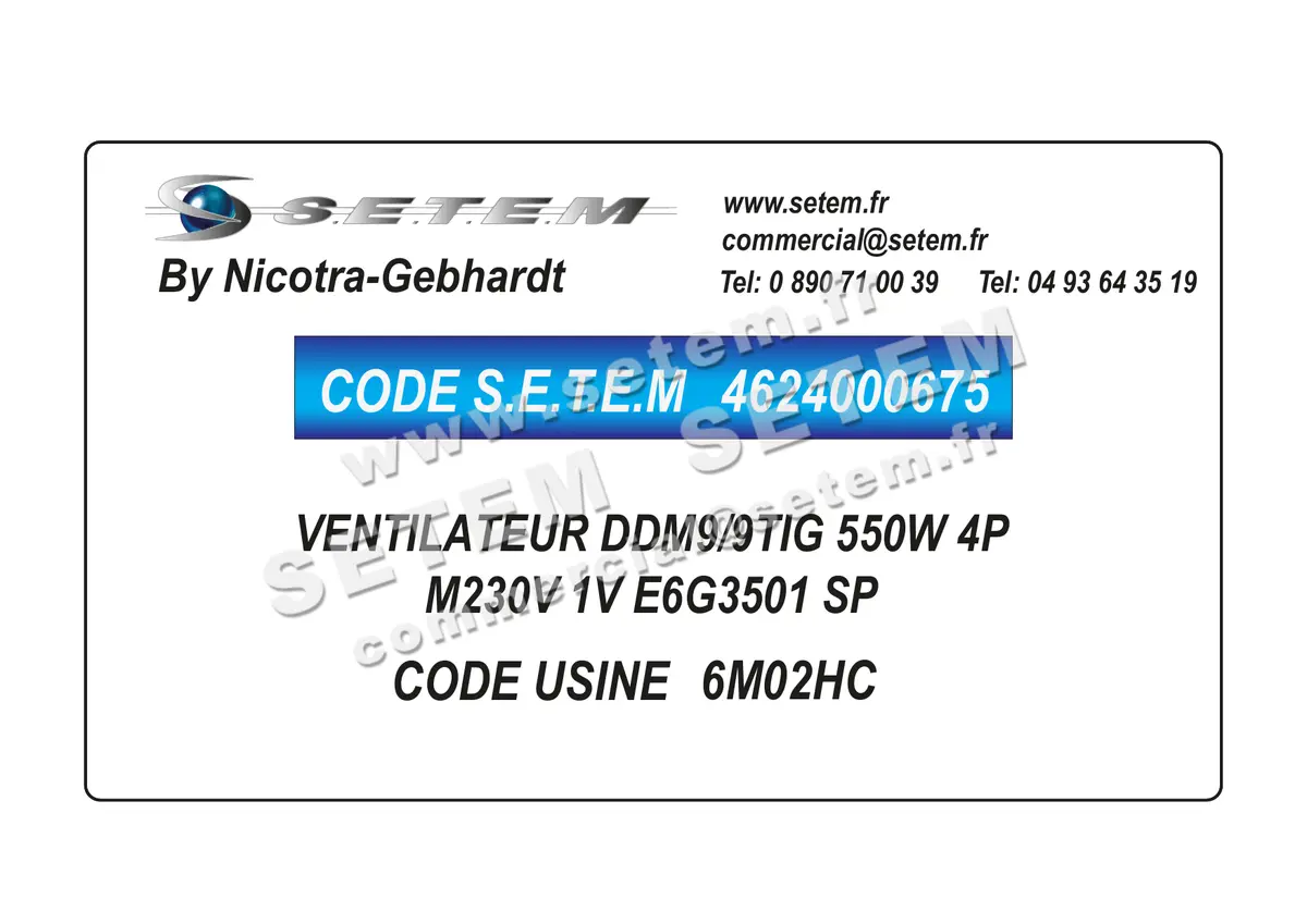 4624000675-VENTILATEUR NICOTRA GEBHARDT DDM9/9TIG 550W 4P M230V 1V E6G3501 SP *6M02HC*