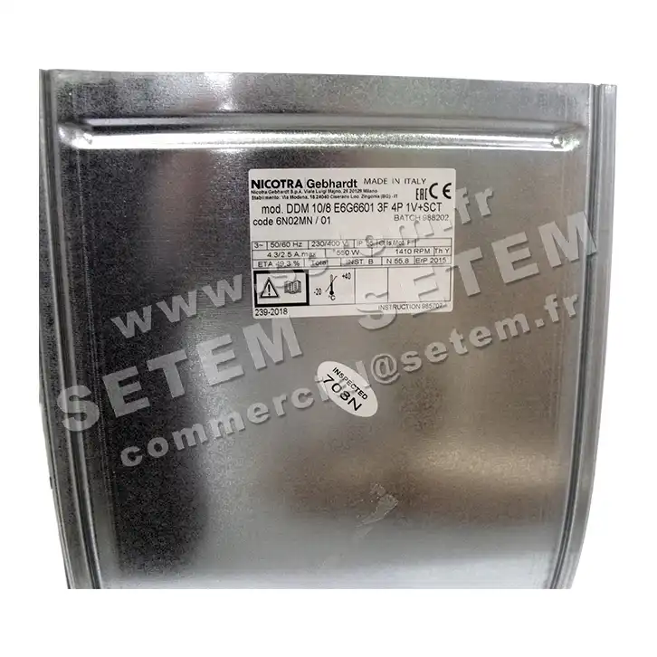 4624000718-VENTILATEUR NICOTRA GEBHARDT DDM10/8 550W 4P T230/400V 1V E6G6601 +BB *6M02MN* 3