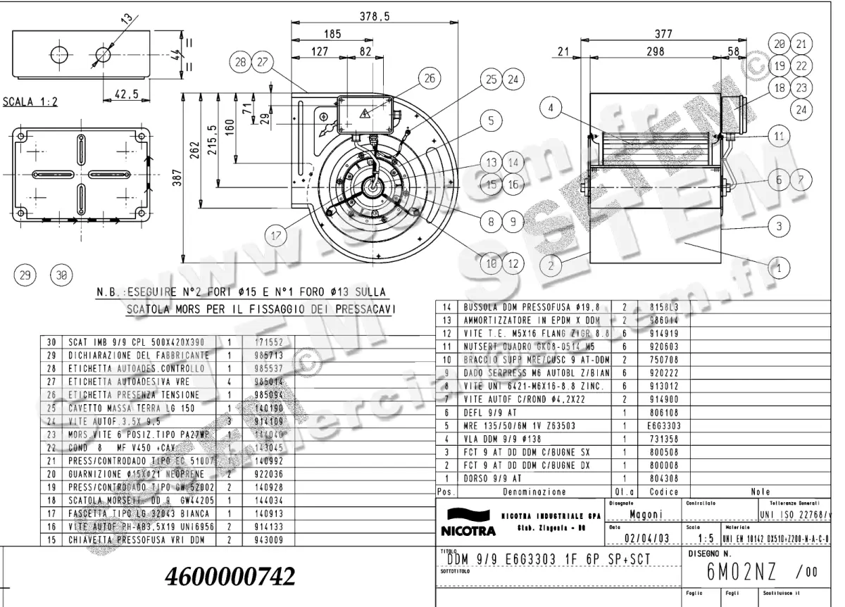 4624000742-VENTILATEUR NICOTRA GEBHARDT DDM9/9 200W 6P M230V 1V E6G3303 SP +BB *6M02NZ*