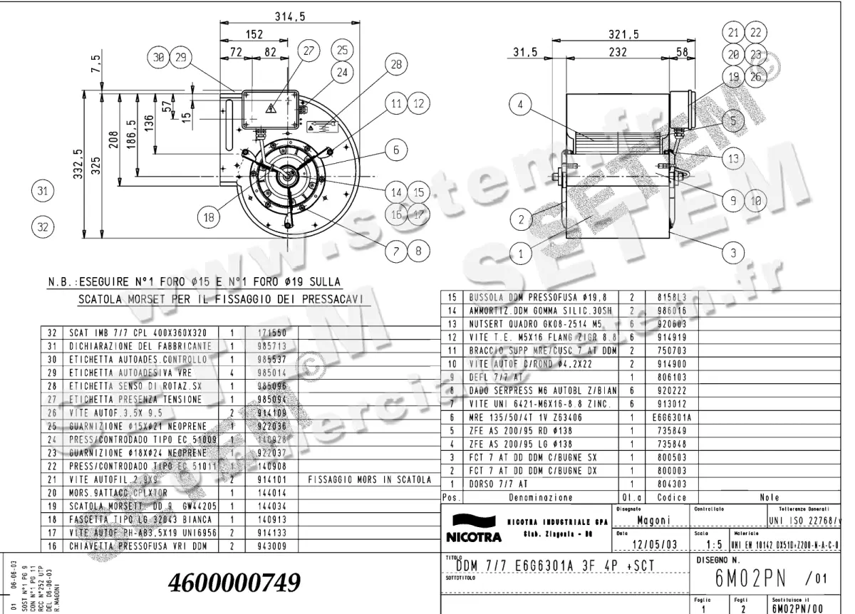 4624000749-VENTILATEUR NICOTRA GEBHARDT DDM7/7 300W 4P T400V 1V E6G6301A +BB *6M02PN*