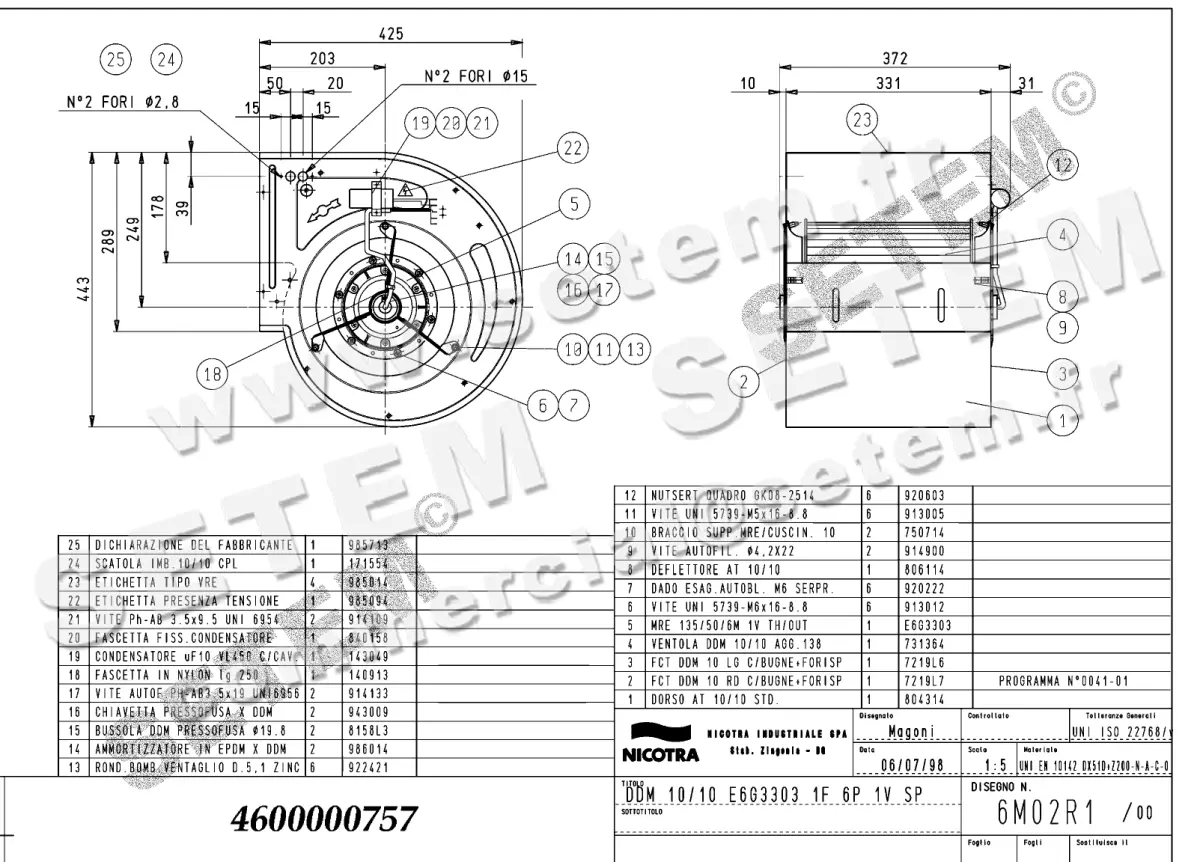 4624000757-VENTILATEUR NICOTRA GEBHARDT DDM10/10 200W 6P M230V 1V E6G3303 SP *6M02R1*