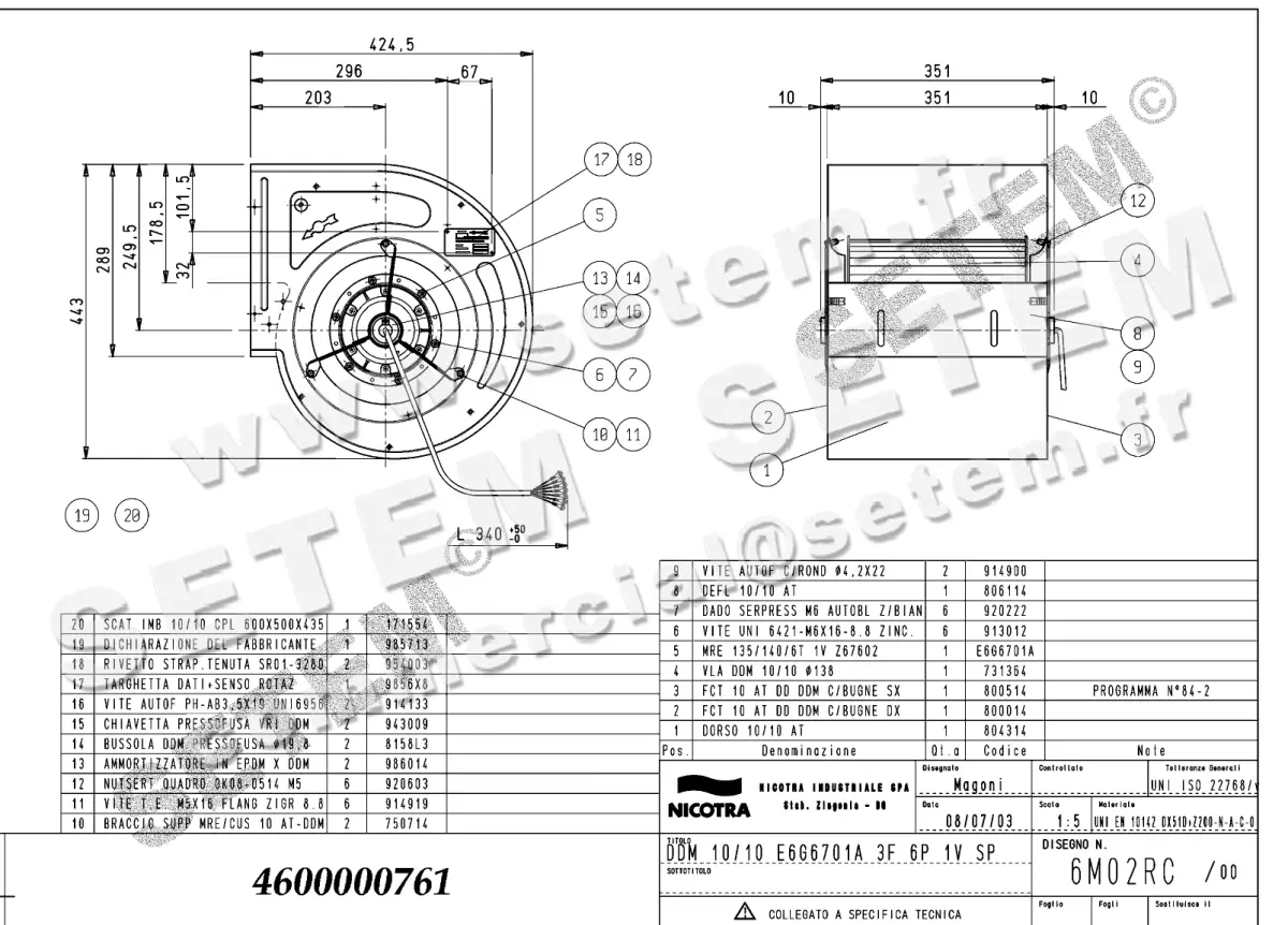 4624000761-VENTILATEUR NICOTRA GEBHARDT DDM10/10 550W 6P T400V 1V E6G6701A SP *6M02RC*