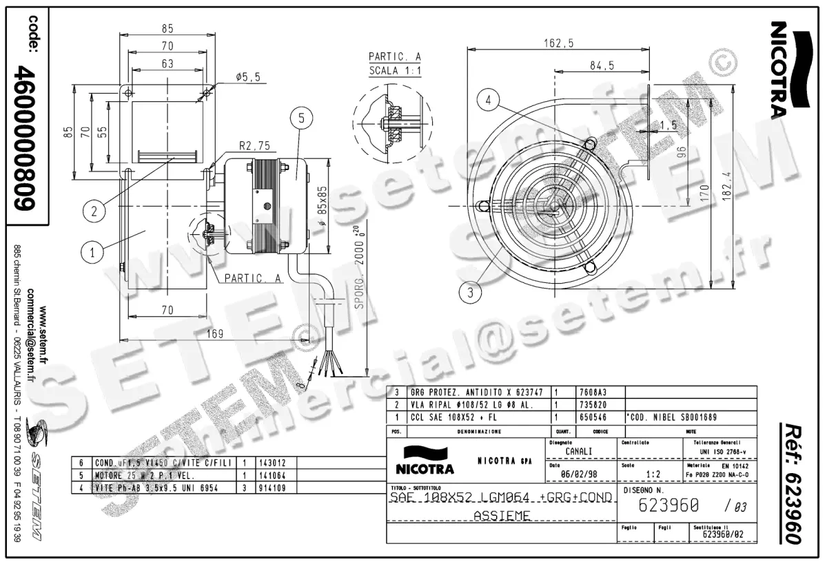 4624000809-VENTILATEUR NICOTRA GEBHARDT SAE108/52LG 25W 2P M230V 1V M064 +GRA *623960* 2