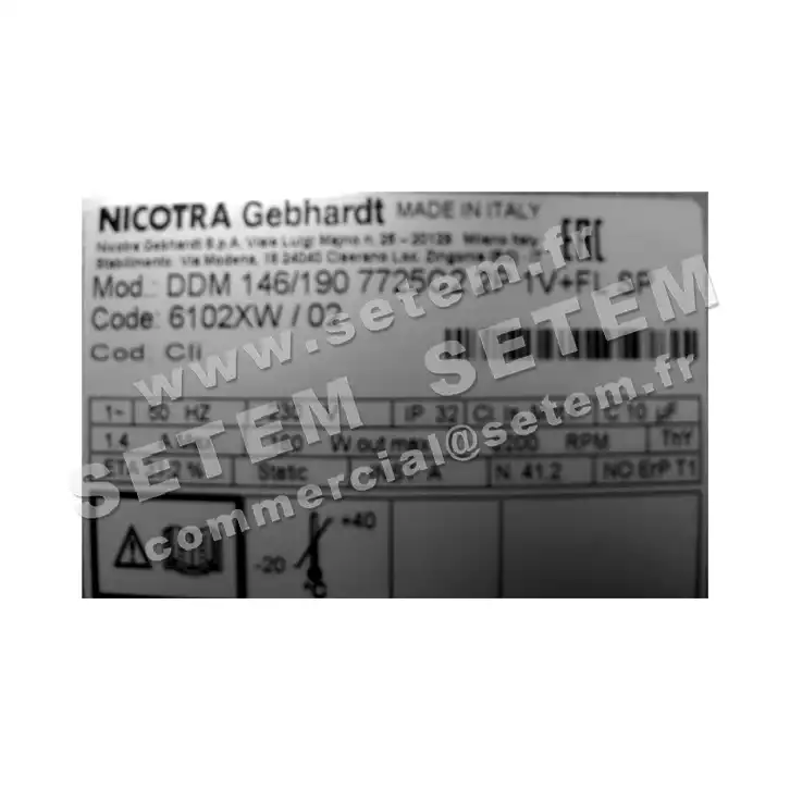 4624001009-VENTILATEUR NICOTRA GEBHARDT DDM146/190 140W 2P M230V 1V +BR *6102XW* 2