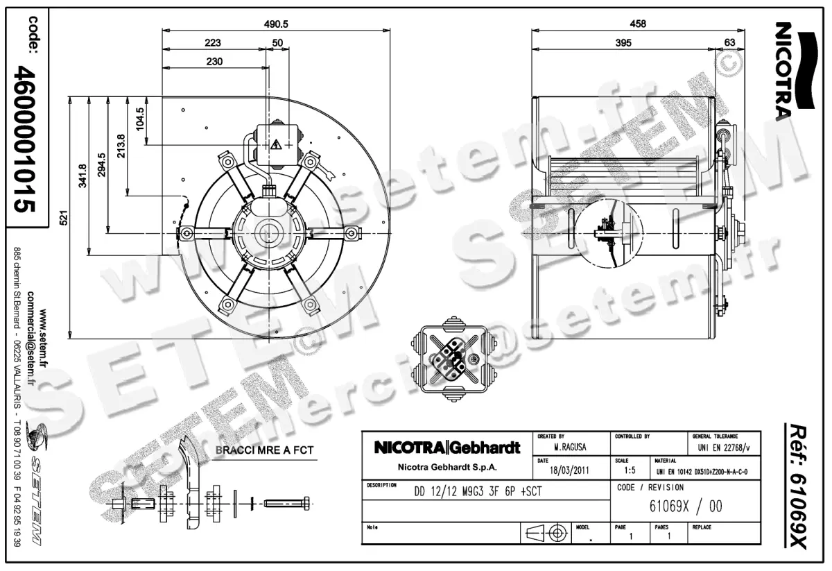 4624001015-VENTILATEUR NICOTRA GEBHARDT DD12/12 2200W 6P T230/400V 1V M9G3 +BB *61069X* 2