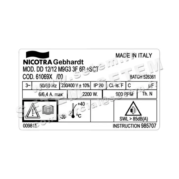 4624001015-VENTILATEUR NICOTRA GEBHARDT DD12/12 2200W 6P T230/400V 1V M9G3 +BB *61069X* 3