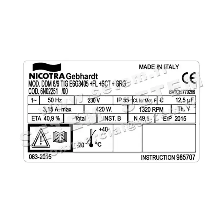 4624001039-VENTILATEUR NICOTRA GEBHARDT DDM8/9TIG 420W 4P M230V 1V E6G3405 +BR+BB+GRA *6N02251* 3