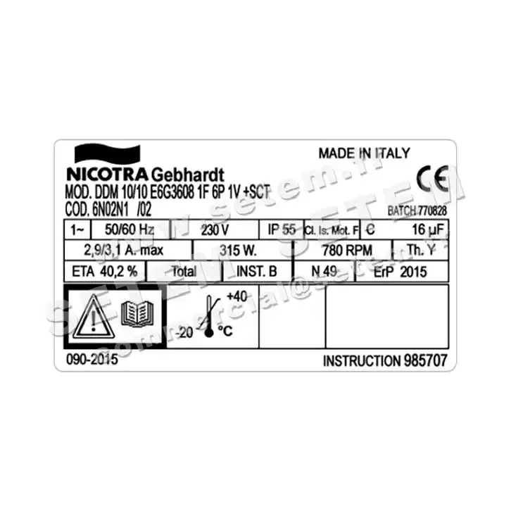 4624001042-VENTILATEUR NICOTRA GEBHARDT DDM10/10 315W 6P M230V 1V E6G3608 +BB *6N02N1* 3