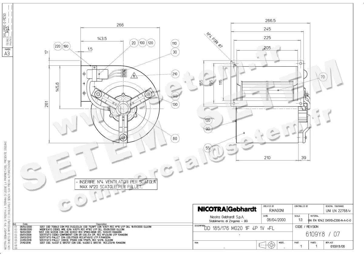 4620400110-VENTILATEUR NICOTRA GEBHARDT DD185/176 92W 4P M230V 1V M020 +BR *6109Y8* 2