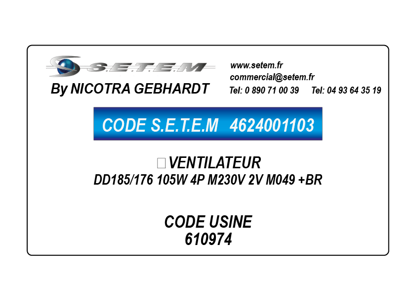 ‌VENTILATEUR DD185/176 105W 4P M230V 2V M049 +BR *610974* 5