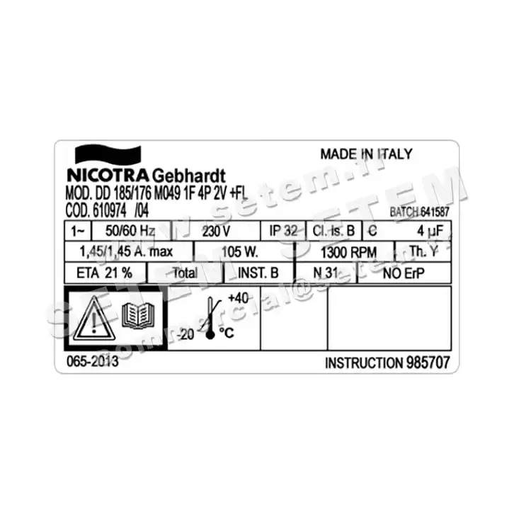 ‌VENTILATEUR DD185/176 105W 4P M230V 2V M049 +BR *610974* 4