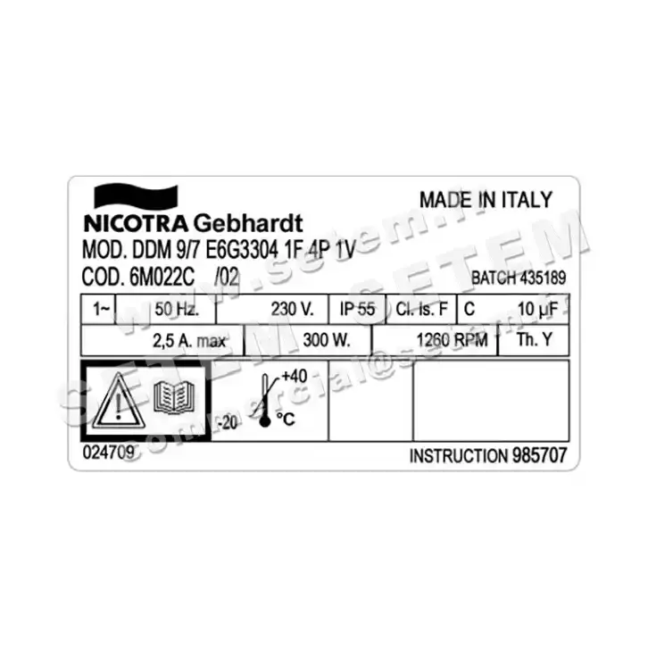 VENTILATEUR DDM9/7 300W 4P M230V 1V E6G3304 *6M022C* 3