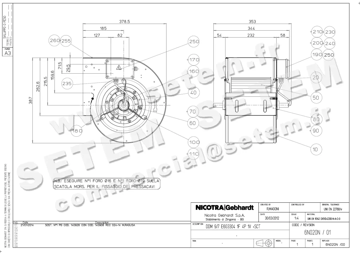4624001166-VENTILATEUR NICOTRA GEBHARDT DDM9/7 300W 4P M230V 1V E6G3304 +BB *6N020N*
