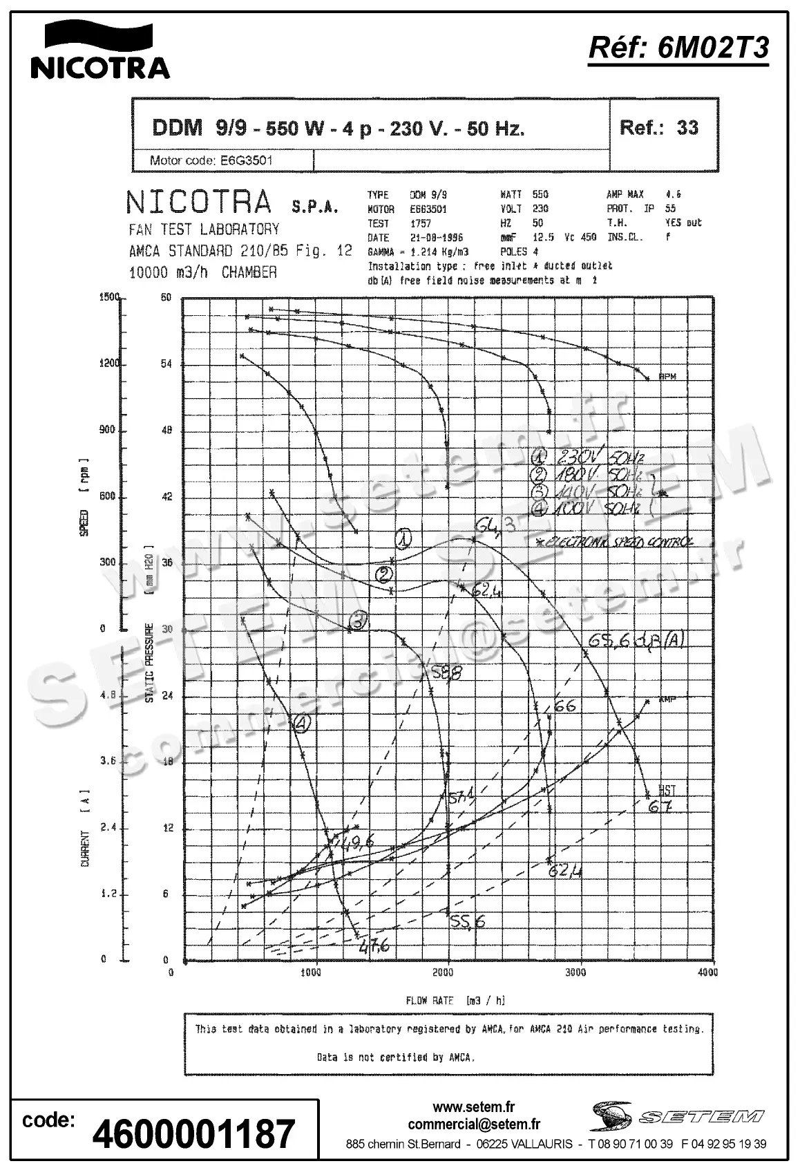 4624001187-VENTILATEUR NICOTRA GEBHARDT DDM9/9 550W 4P M230V 1V E6G3501 +BR+BB *6M02T3* 3