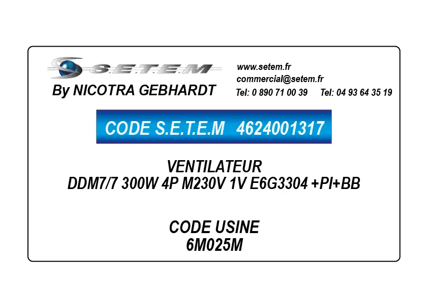 4624001317-VENTILATEUR DDM7/7 300W 4P M230V 1V E6G3304 +PI+BB *6M025M*