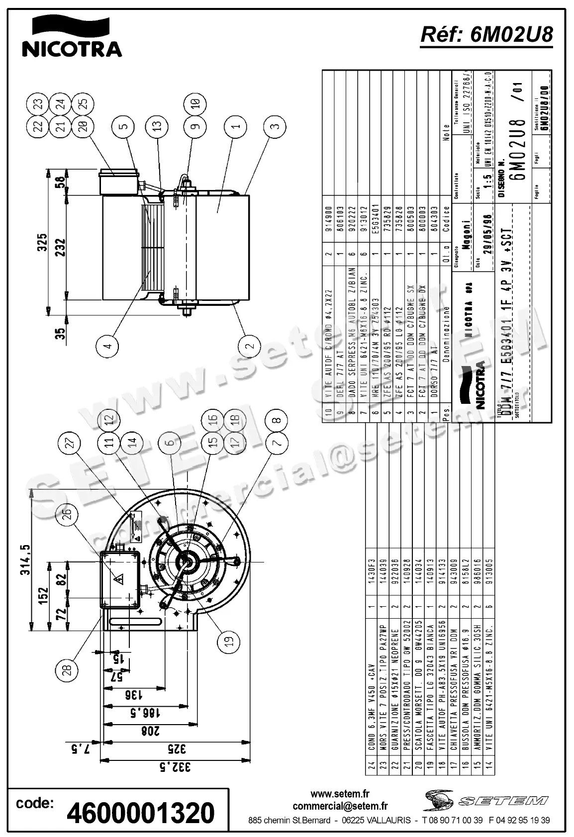 4624001320-VENTILATEUR NICOTRA GEBHARDT DDM7/7 147W 4P M230V 3V E5G3401 +BB *6M02U8* 2