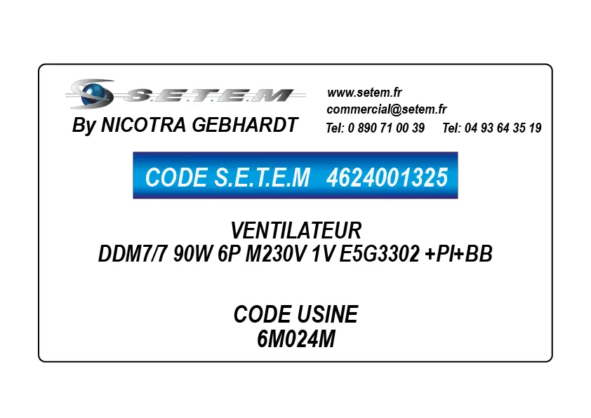 4624001325-VENTILATEUR DDM7/7 90W 6P M230V 1V E5G3302 +PI+BB *6M024M*