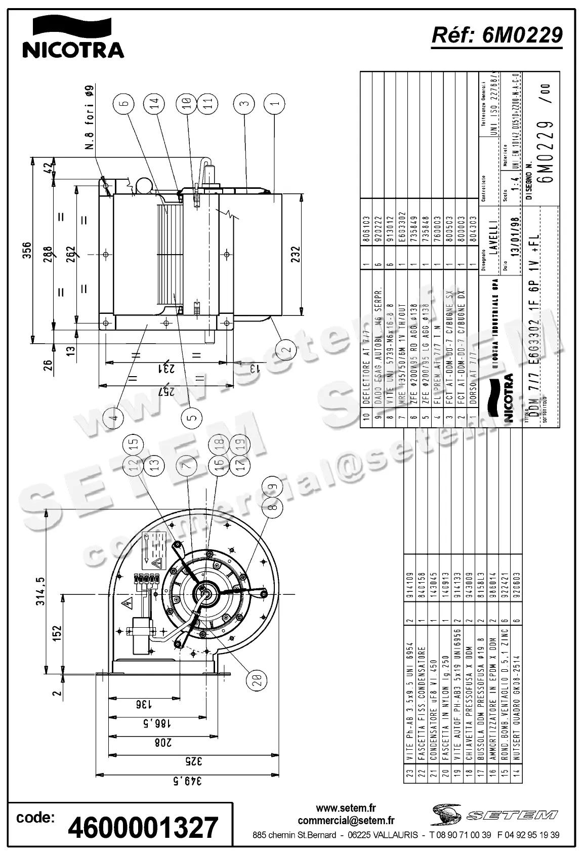 4624001327-VENTILATEUR NICOTRA GEBHARDT DDM7/7 147W 6P M230V 1V E6G3302 +BR+BB *6M0229* 2