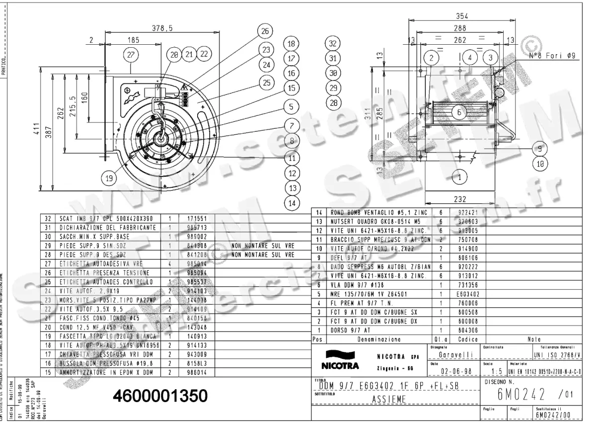 4624001350-VENTILATEUR DDM9/7 250W 6P M230V 1V E6G3402 +BR+PI *6M0242*