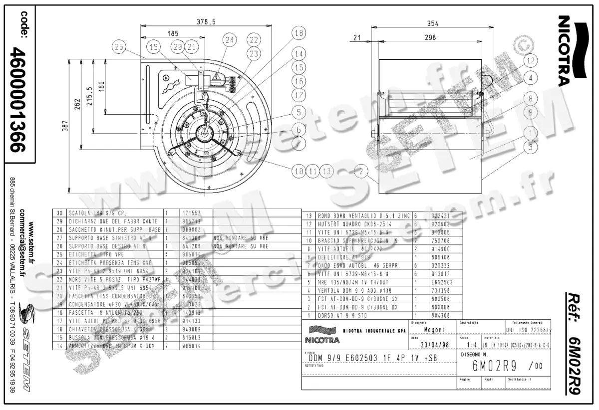 4624001366-VENTILATEUR DDM9/9 550W 4P M230V 1V E6G2503 +PI *6M02R9*  2