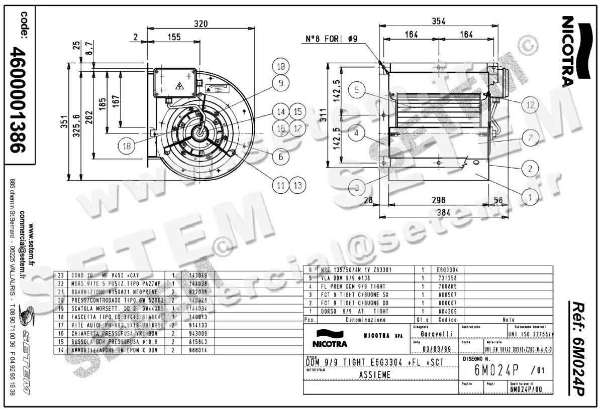 4624001386-VENTILATEUR NICOTRA GEBHARDT DDM9/9TIG 300W 4P M230V 1V E6G3304 +BR+BB *6M024P* 2