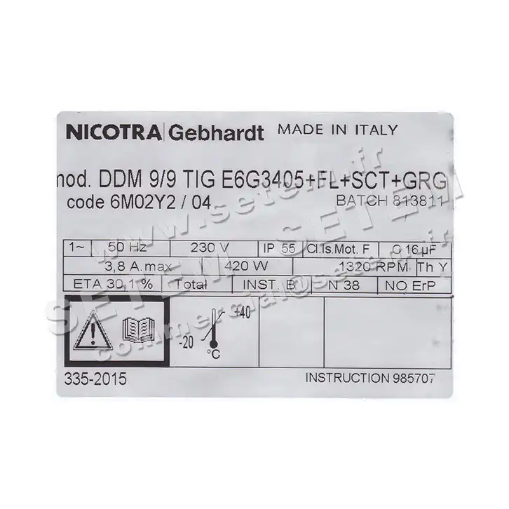 4624001392-VENTILATEUR NICOTRA GEBHARDT DDM9/9TIG 420W 4P M230V 1V E6G3405 +BR+BB+GRA *6M02Y2* 7