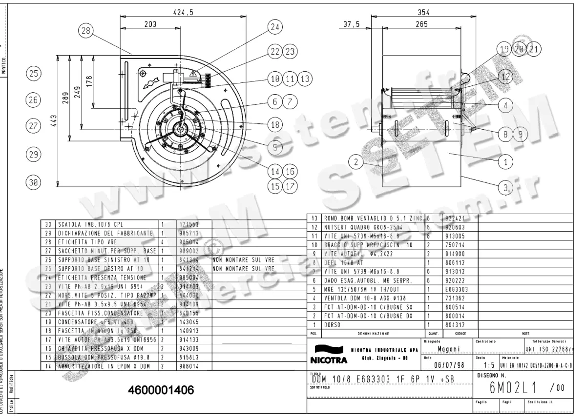 4624001406-VENTILATEUR NICOTRA GEBHARDT DDM10/8 200W 6P M230V 1V E6G3303 +PI *6M02L1*