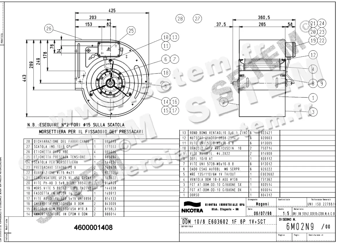 4624001408-VENTILATEUR NICOTRA GEBHARDT DDM10/8 515W 6P M230V 1V E6G3602 +BB *6M02N9*