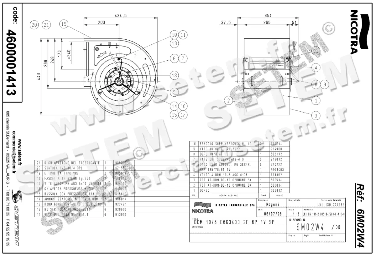 4624001413-VENTILATEUR NICOTRA GEBHARDT DDM10/8 245W 6P T230/400V 1V E6G3403 SP *6M02W4* 2