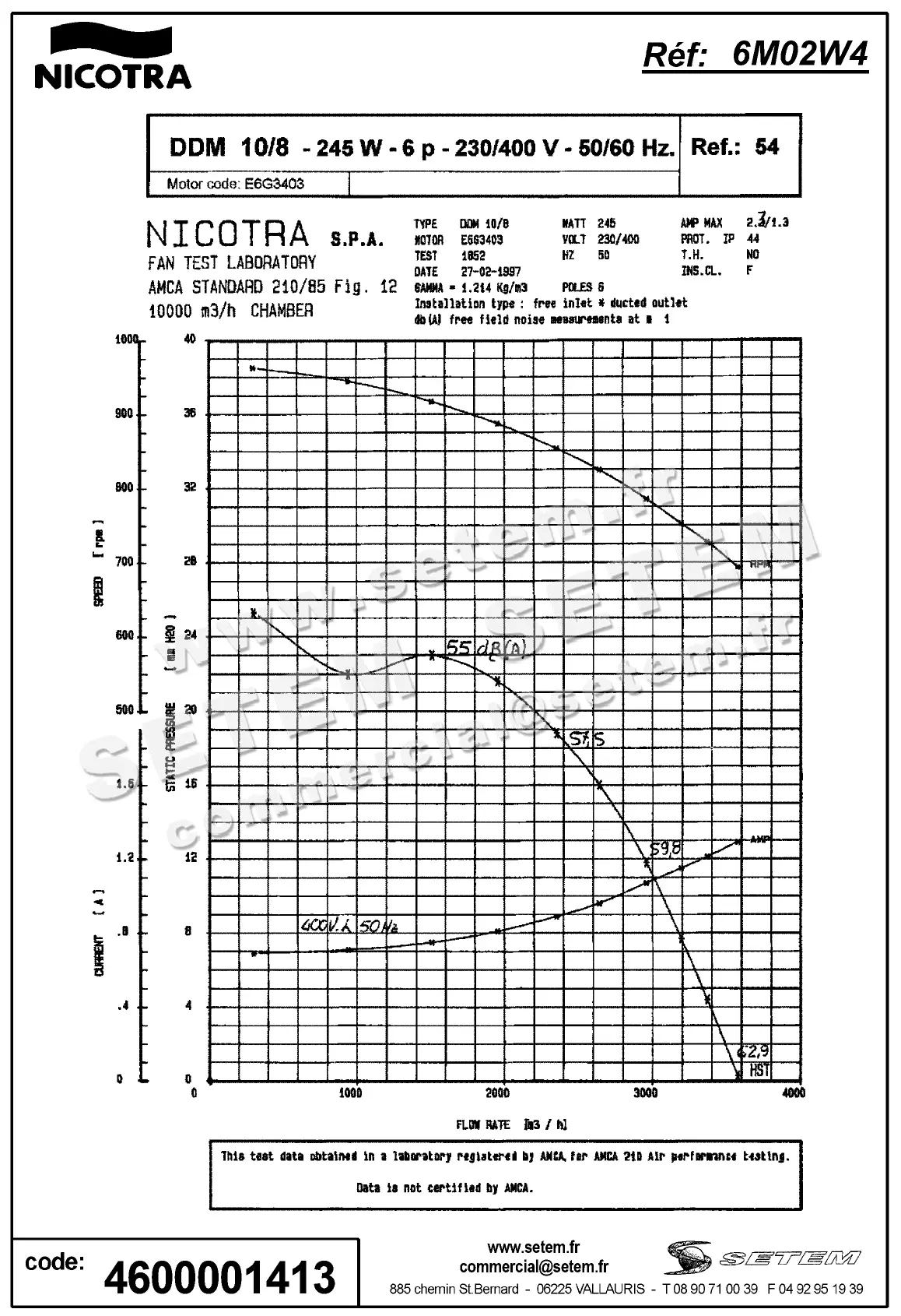 4624001413-VENTILATEUR NICOTRA GEBHARDT DDM10/8 245W 6P T230/400V 1V E6G3403 SP *6M02W4* 3