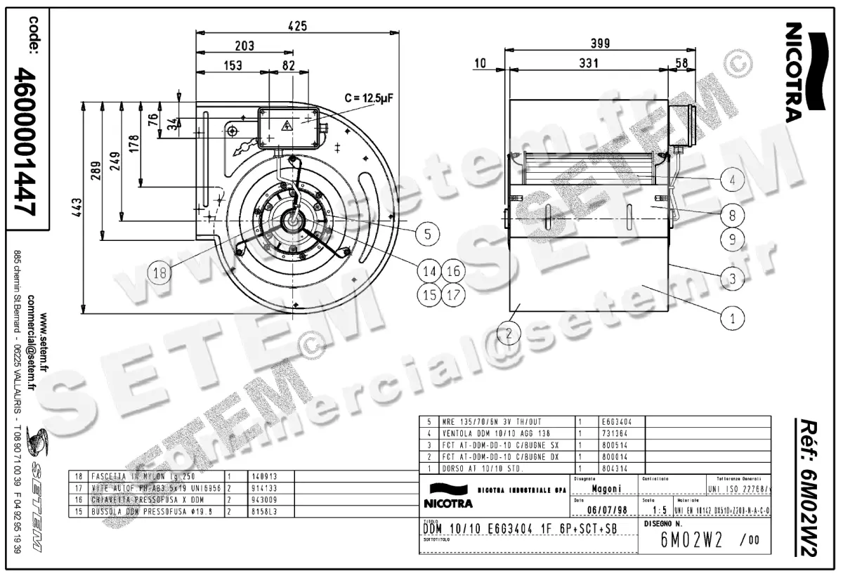 4624001447-VENTILATEUR NICOTRA GEBHARDT DDM10/10 280W 6P M230V 3V E6G3404 +PI+BB *6M02W2* 2